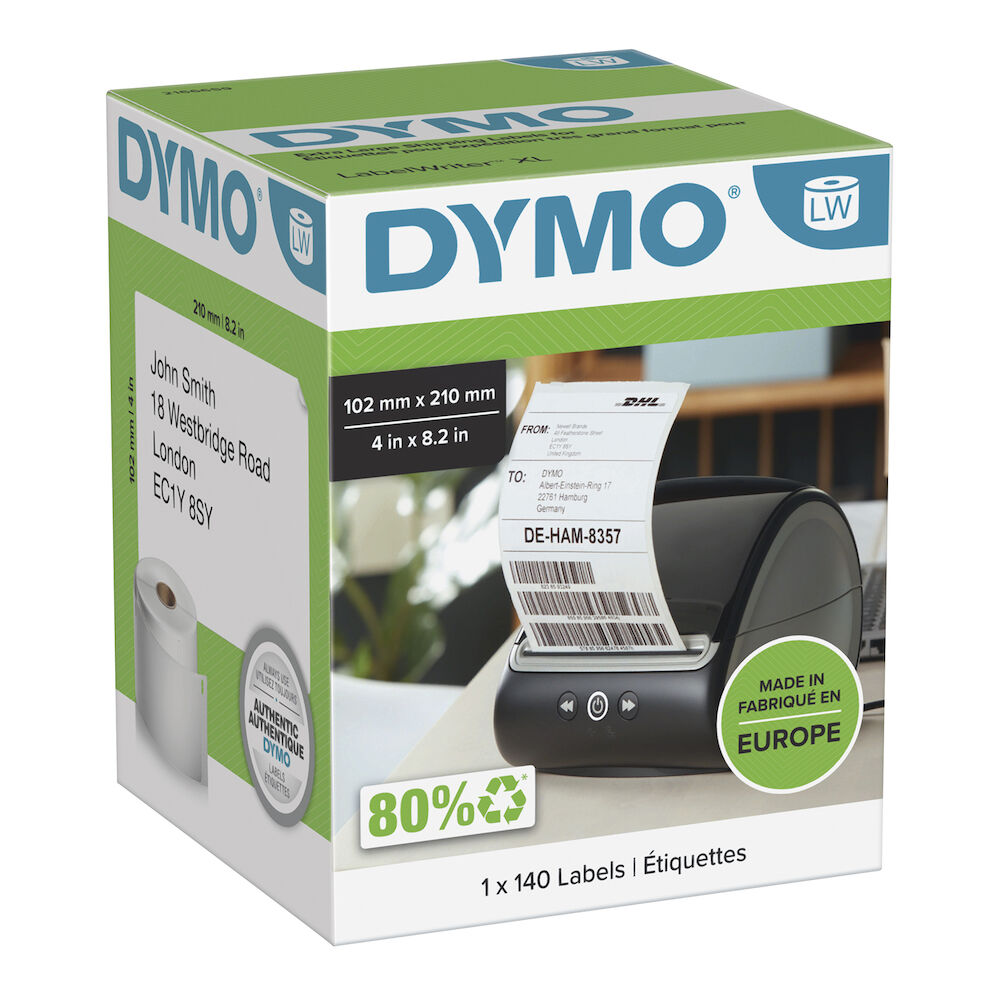 Dymo Fraktetikett 102 x 210 mm 140 st/rulle