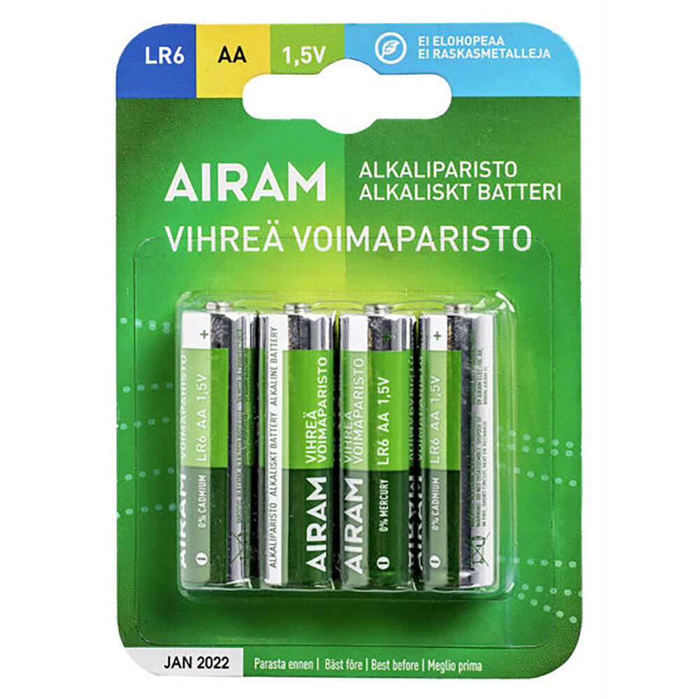 Airam Batteri Alk AA 4/fp