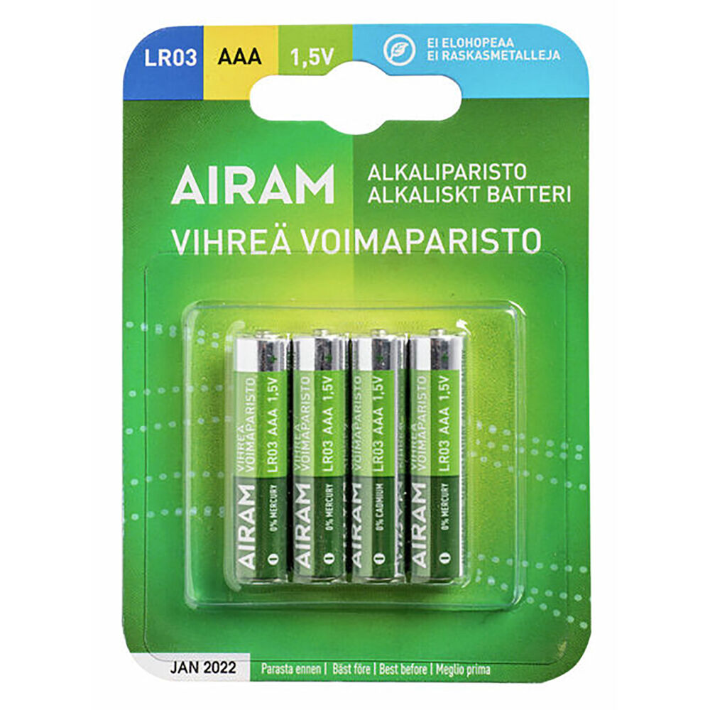 Airam Batteri Alkaliskt AAA 4 st/fp