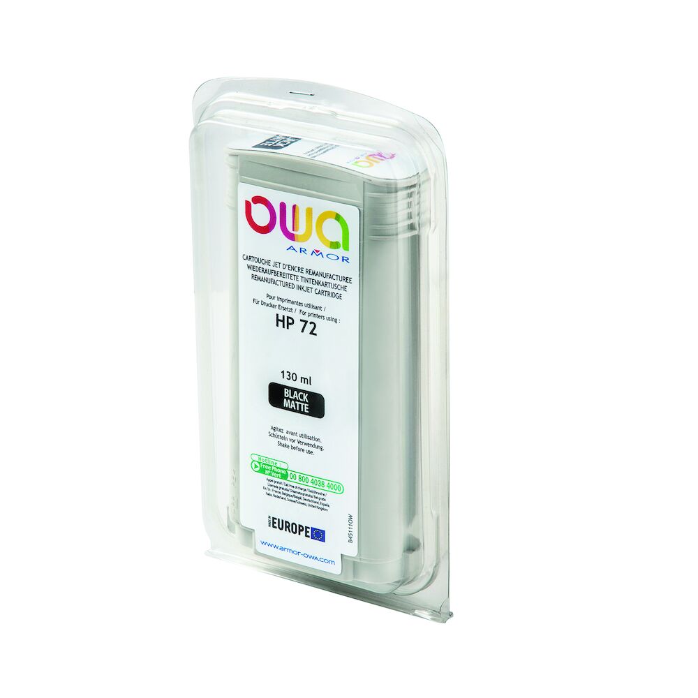 OWA Bläckpatron 72 mattsvart 130 ml
