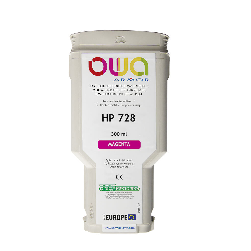 OWA Bläckpatron 728 magenta 300 ml