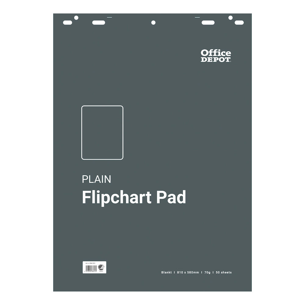 Office Depot Blädderblock 580 x 810 mm olinjerad 50 blad/block