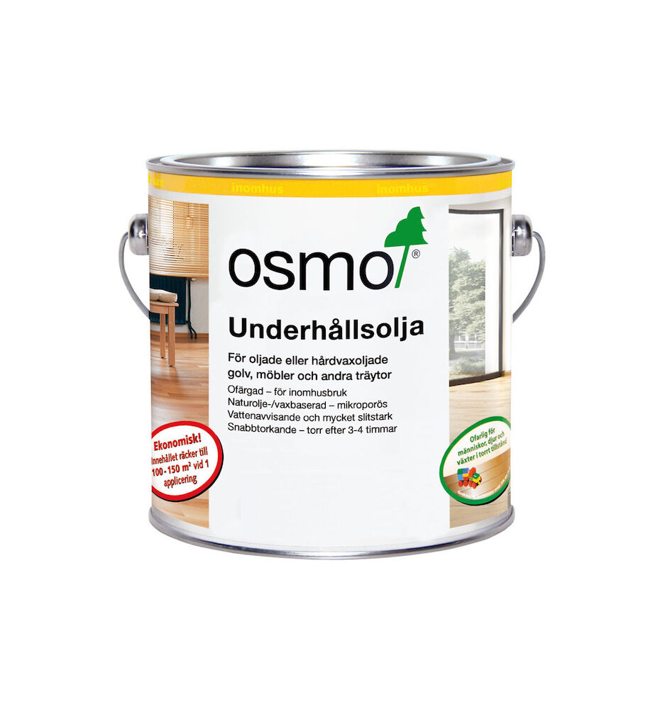 OSMO Underhållsolja ofärgad sidenmatt 2,5 liter