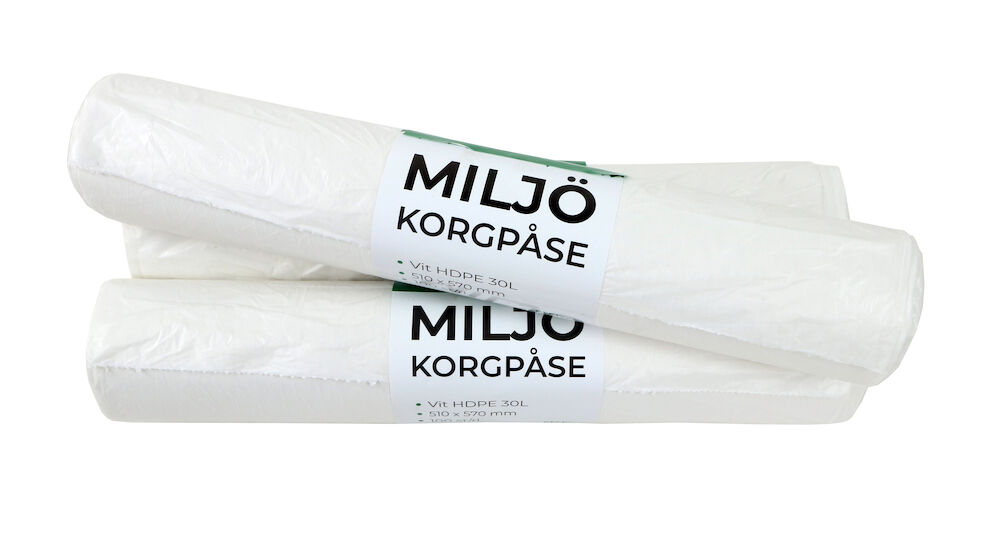 STRONG Avfallspåse 30 liter vit 9my 100 st/fp
