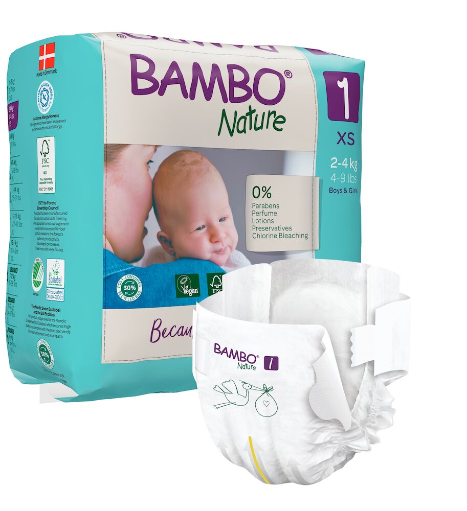 Bambo Nature Blöjor Bambo 1 2-4 kg 22 st/fp