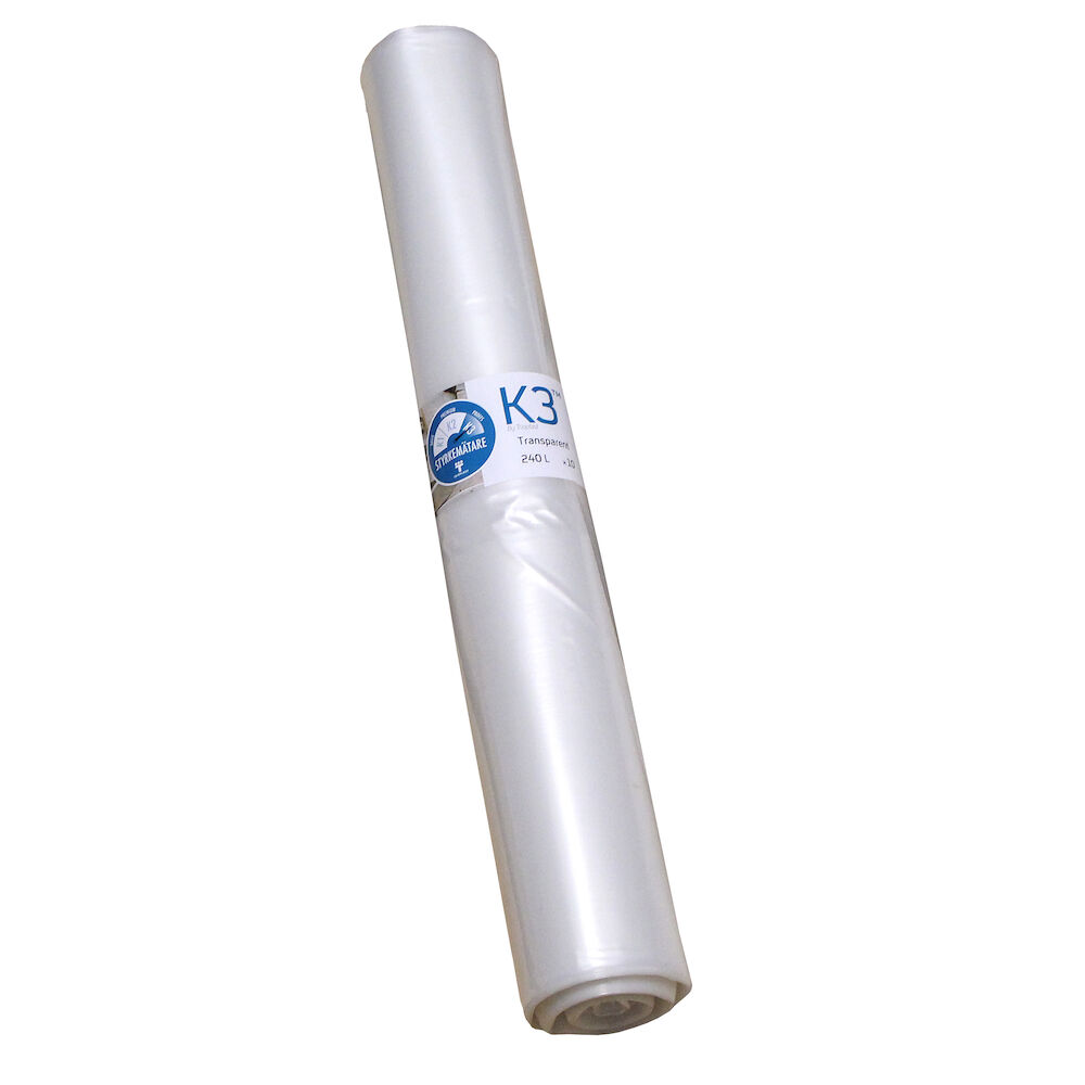 K3 Proffs Sopsäck 240 liter transparent 55 my 10/rl
