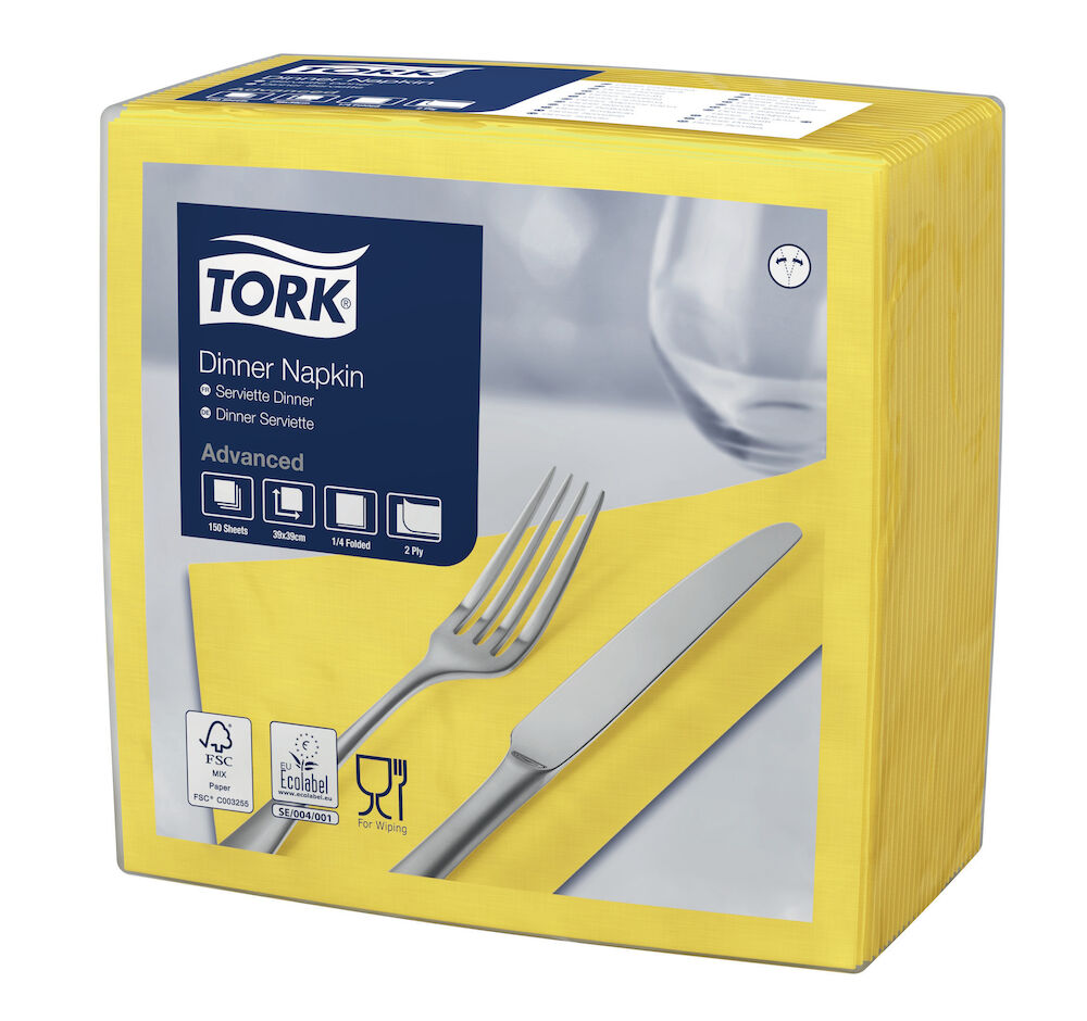Tork Servett Middag 2-lager Gul