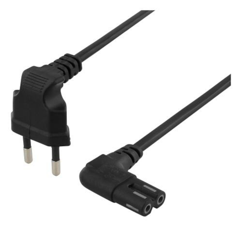 Deltaco Vinklad apparatkabel 2 m