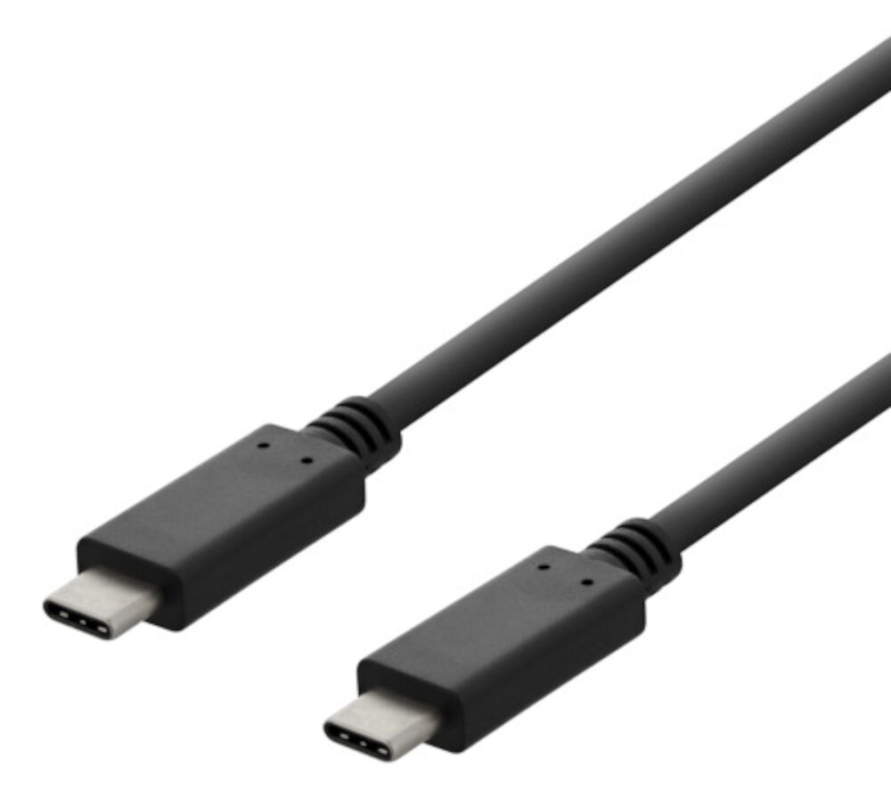 Deltaco Laddkabel USB-C till USB-C 1 m svart