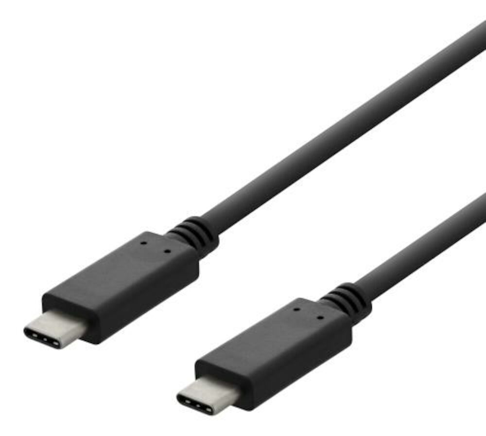 Deltaco Laddkabel USB-C till USB-C 2 m svart