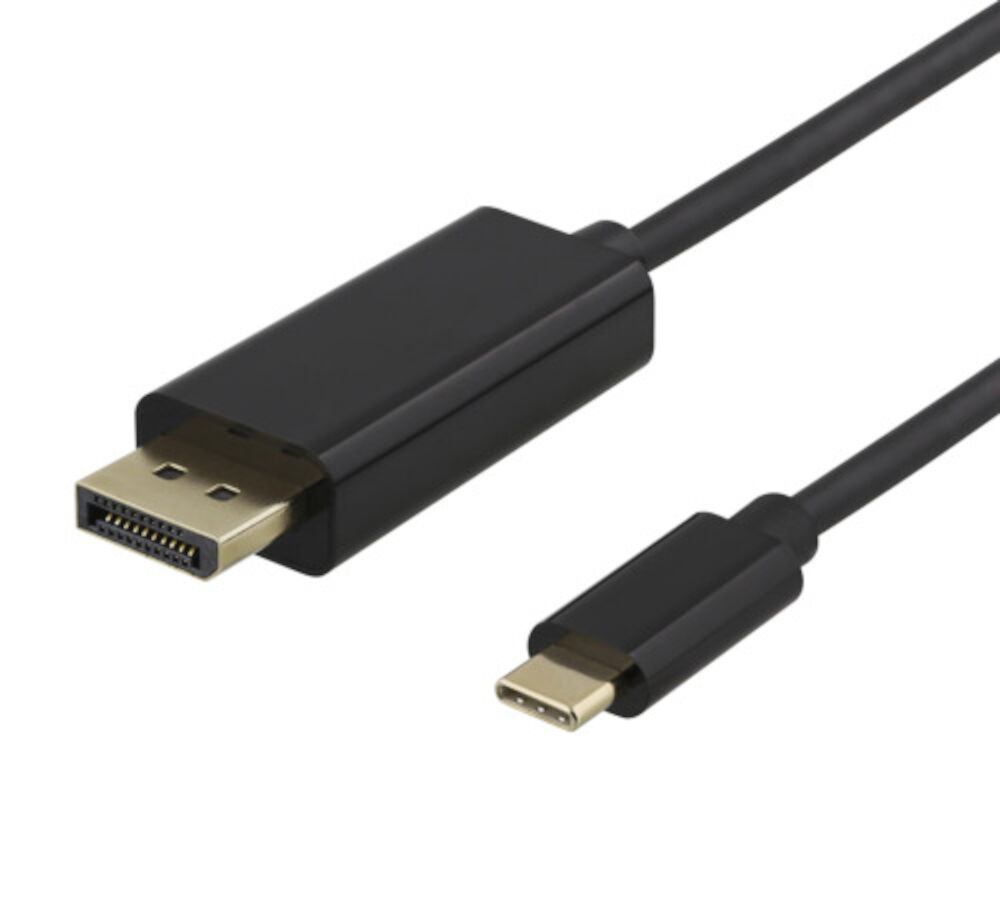 Deltaco Kabel USB-C till DisplayPort 2 m svart