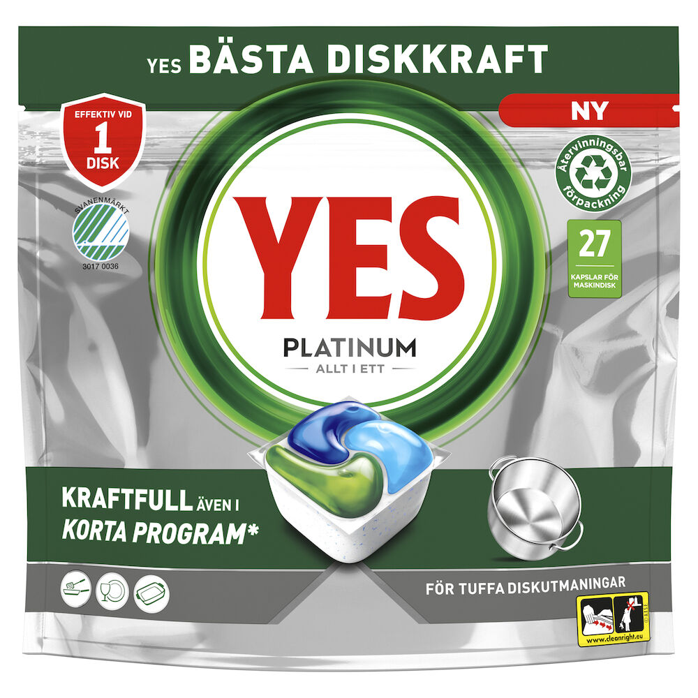 Yes Diskmaskinstabletter Platinum 27-pack