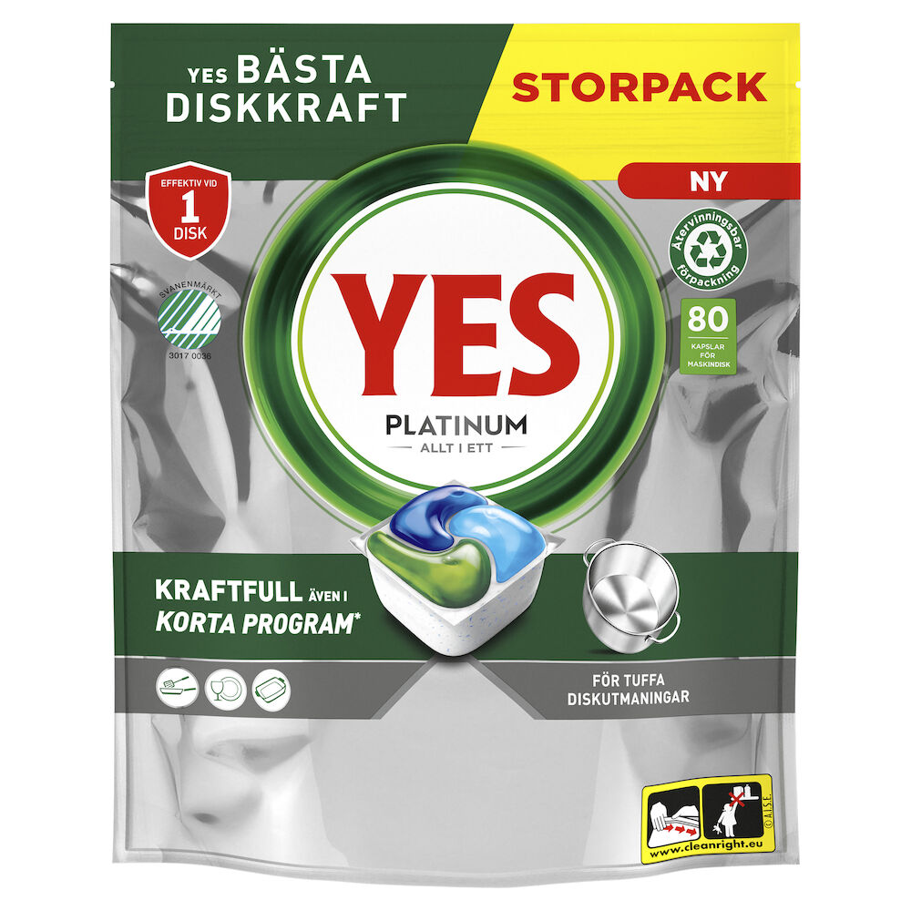 Yes Diskmaskinstabletter Platinum 80-pack
