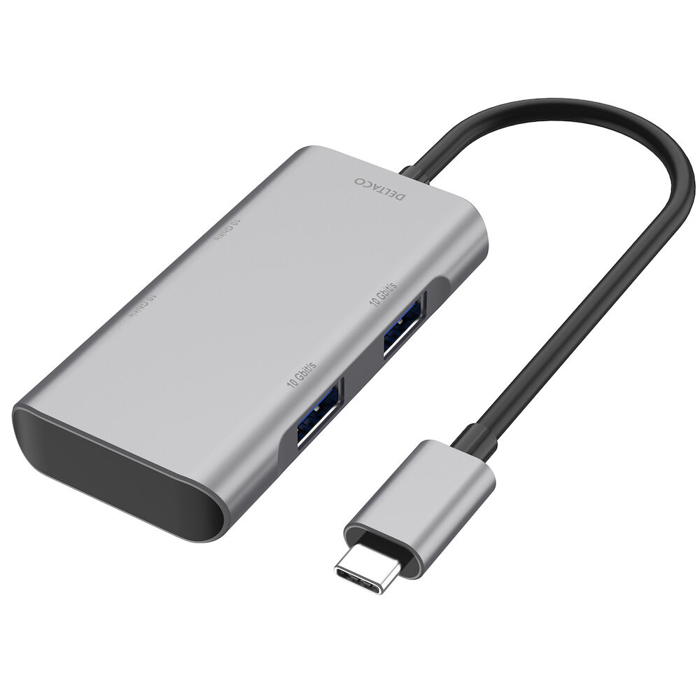 Deltaco USB-C hubb 2xUSB-C och 2xUSB-A