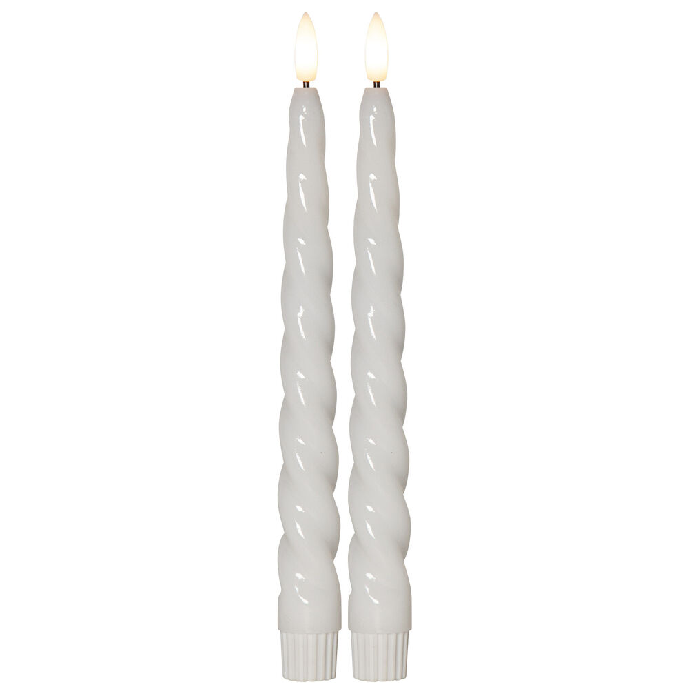 Star Trading LED Antikljus Flamme Shine 2-pack vit