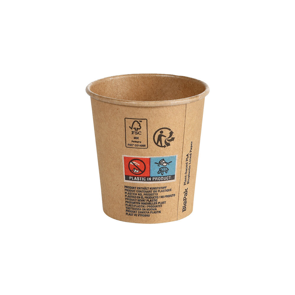 Biopak Mugg 12 cl Papper/PLA Brun 50-pack