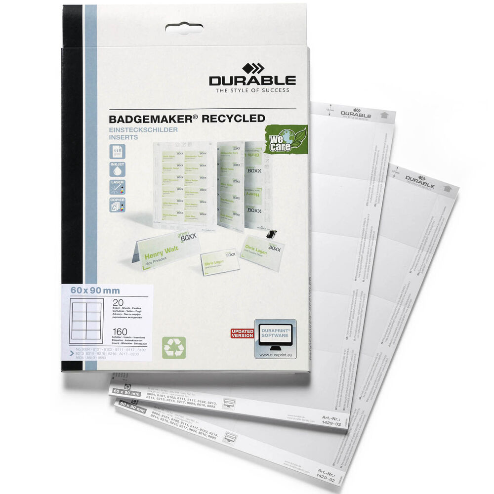 Durable Etikett 60x90 namnskylt 160/fp
