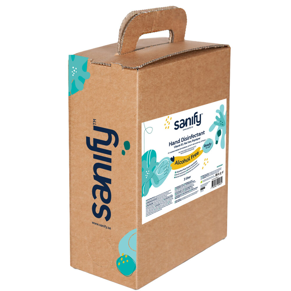 SANIFY Handdesinfektion alkoholfri 3 liter Bag-in-box refill (86% plastreduktion)