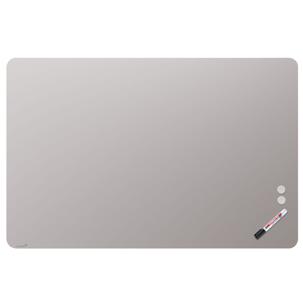 Legamaster Glastavla matt rundade hörn 100x150 cm warm grey