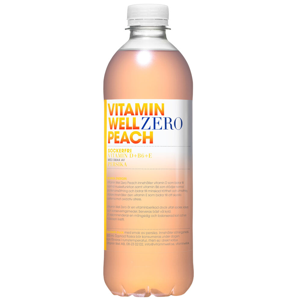 Vitamin Well Dryck Peach Zero 50 cl inkl. pant