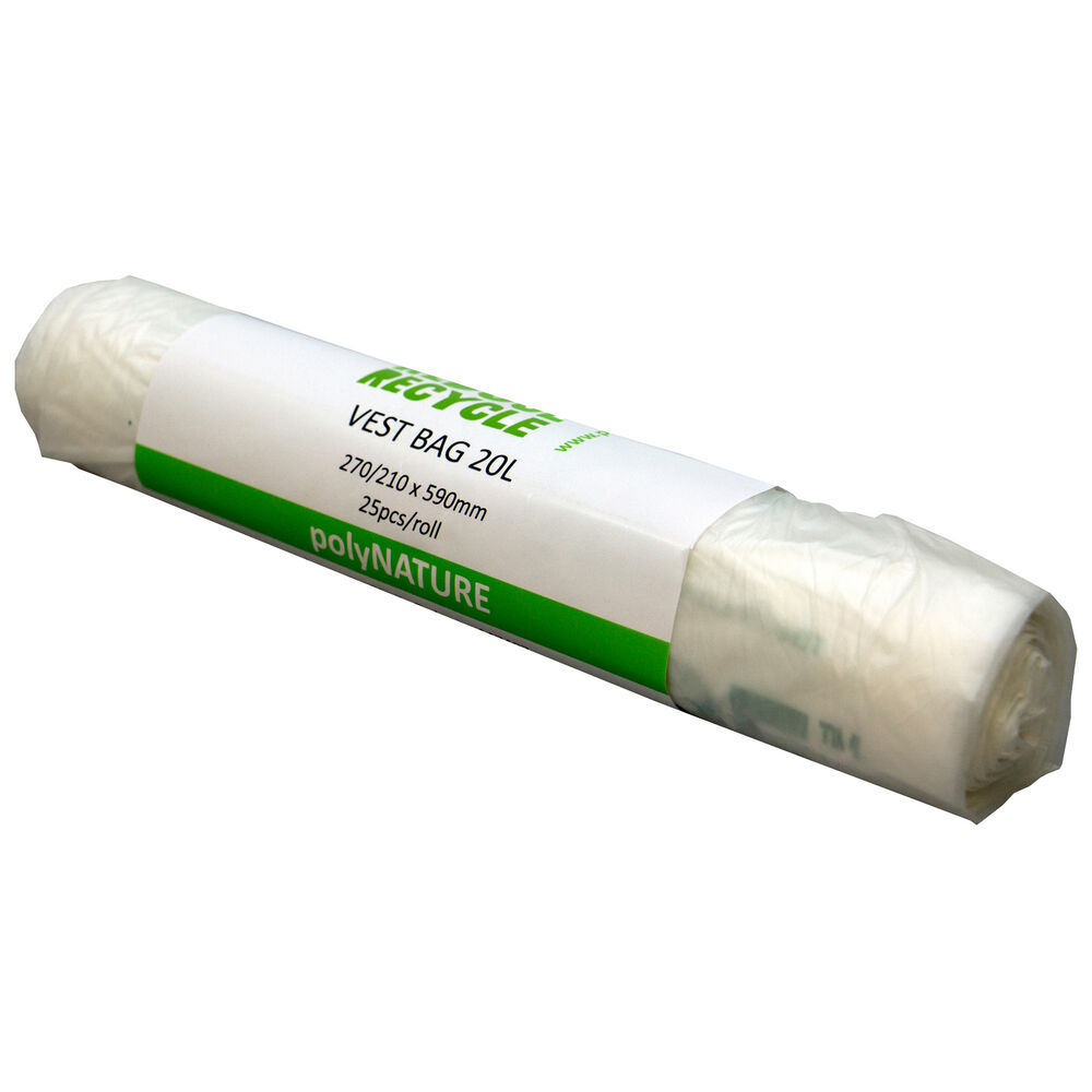 PolyNature Soppåse 20 liter vit 25/rulle