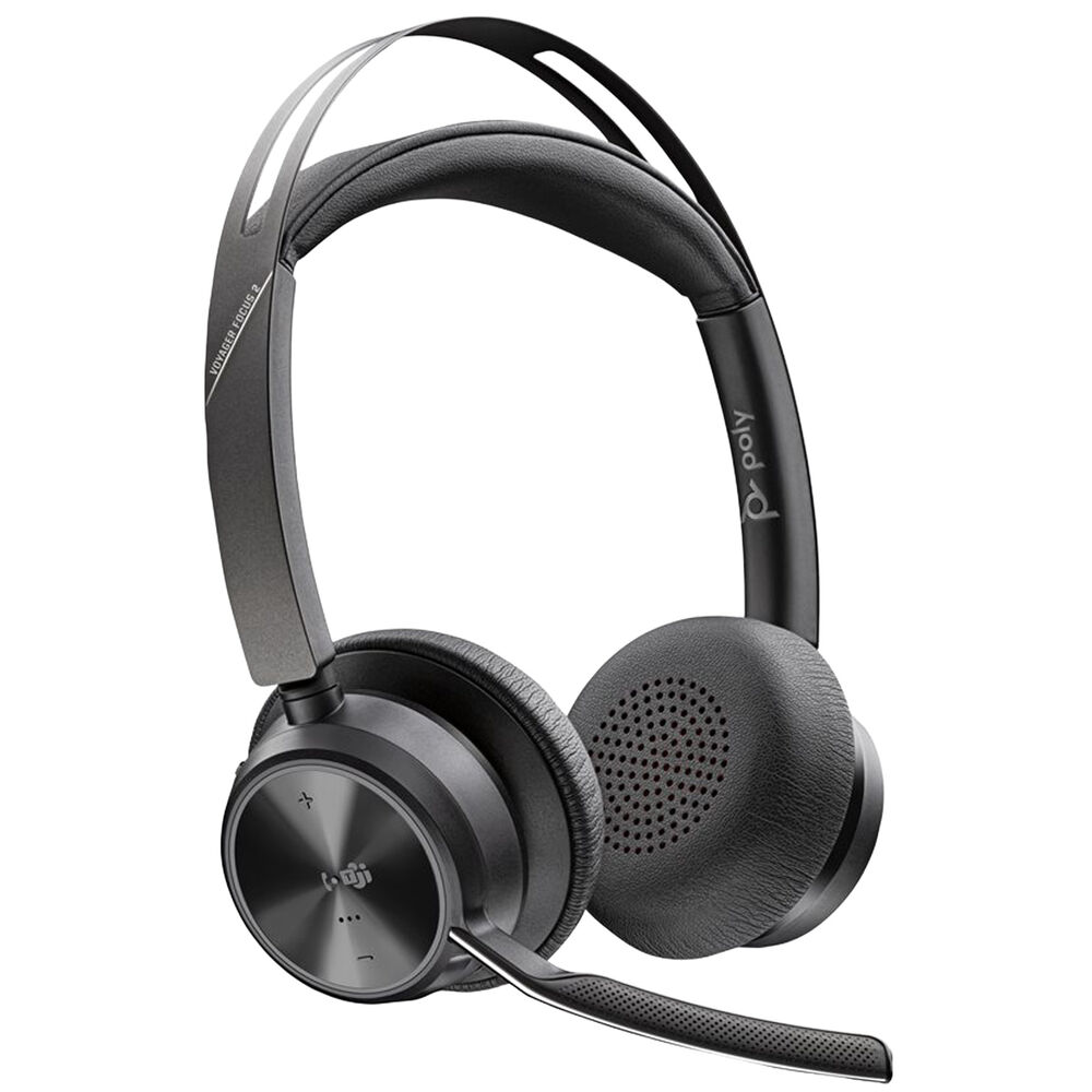 HP Headset Poly Voyager Focus 2 Teams USB-C-C + USB-C/A Adapter + laddställ