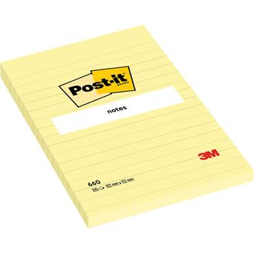 P2631908 Post-it® Notes 660 Linjerad 102 x 152 mm