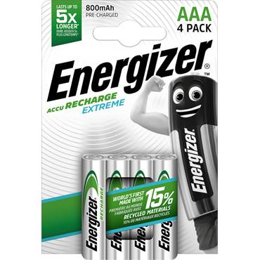 P2840959 Laddningsbara Batterier Energizer Extreme AAA 4-pack 800 mAH
