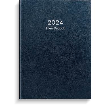 P61103924 Kalender Liten Dagbok blått konstläder 2024