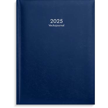 P61111025 Kalender Veckojournal blått  konstläder 2025
