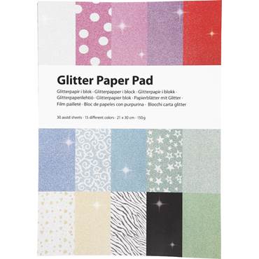 P8310282 Papper glitter A4 150g 30st/fp