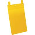 Plastficka A4S med fästband gul