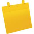Plastficka A4L med fästband gul