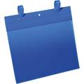Plastficka A4L med fästband blå