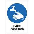 Skylt "Tvätta Händerna" A5/A4 plast