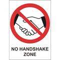 Skylt "No Handshake" A5/A4 plast
