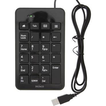 P8556183 Numeriskt tangentbord trådat svart Deltaco