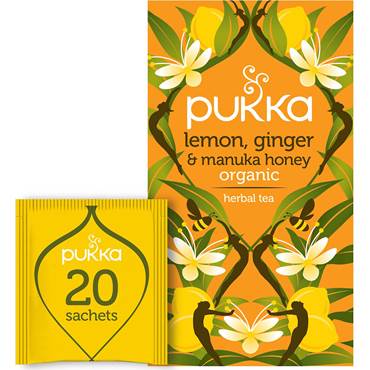 P8556273 Te Pukka ört Lemon, Ginger & Manuka Honey Eko 20 st/fp