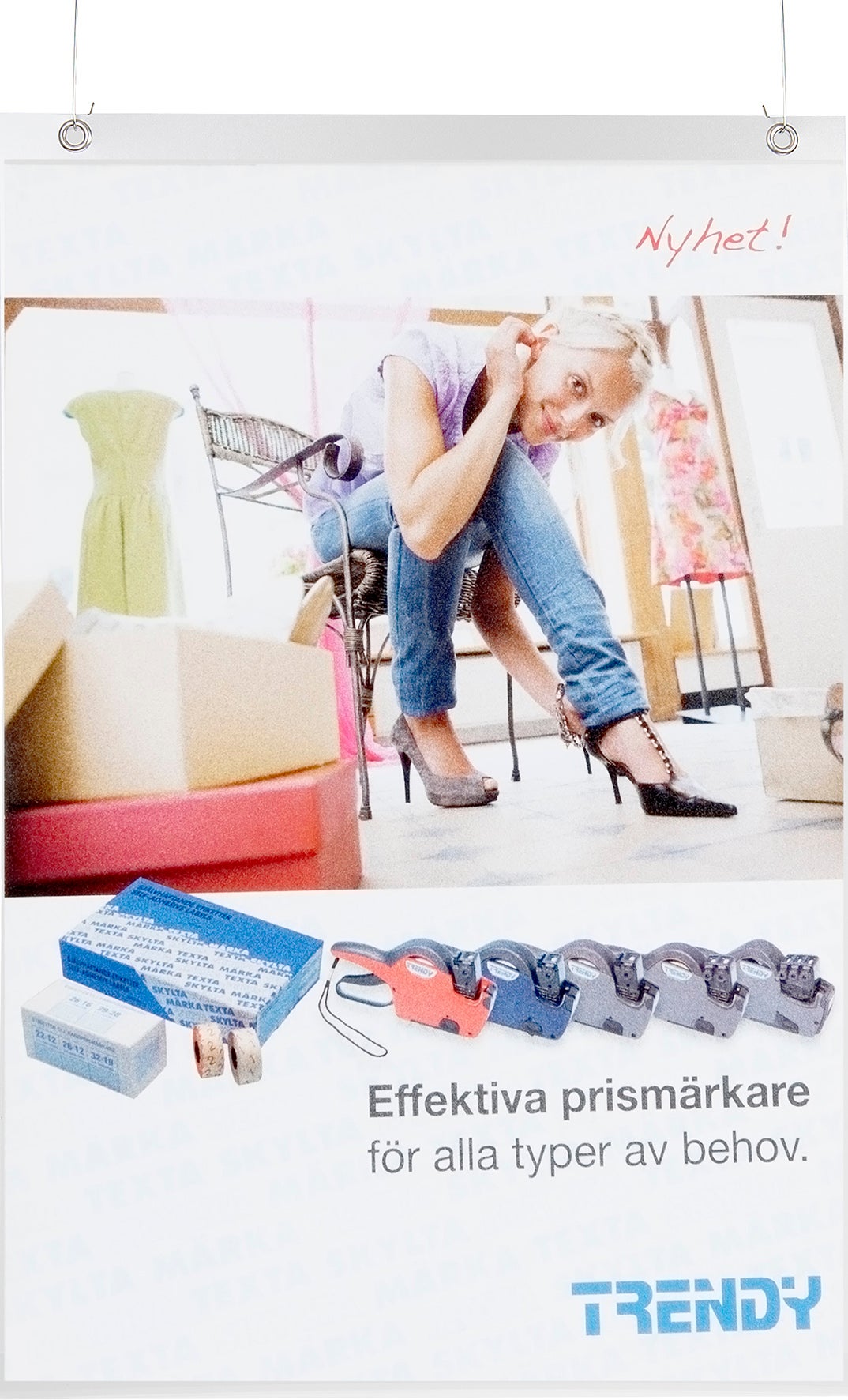 Plastficka frihängande A3 transparent