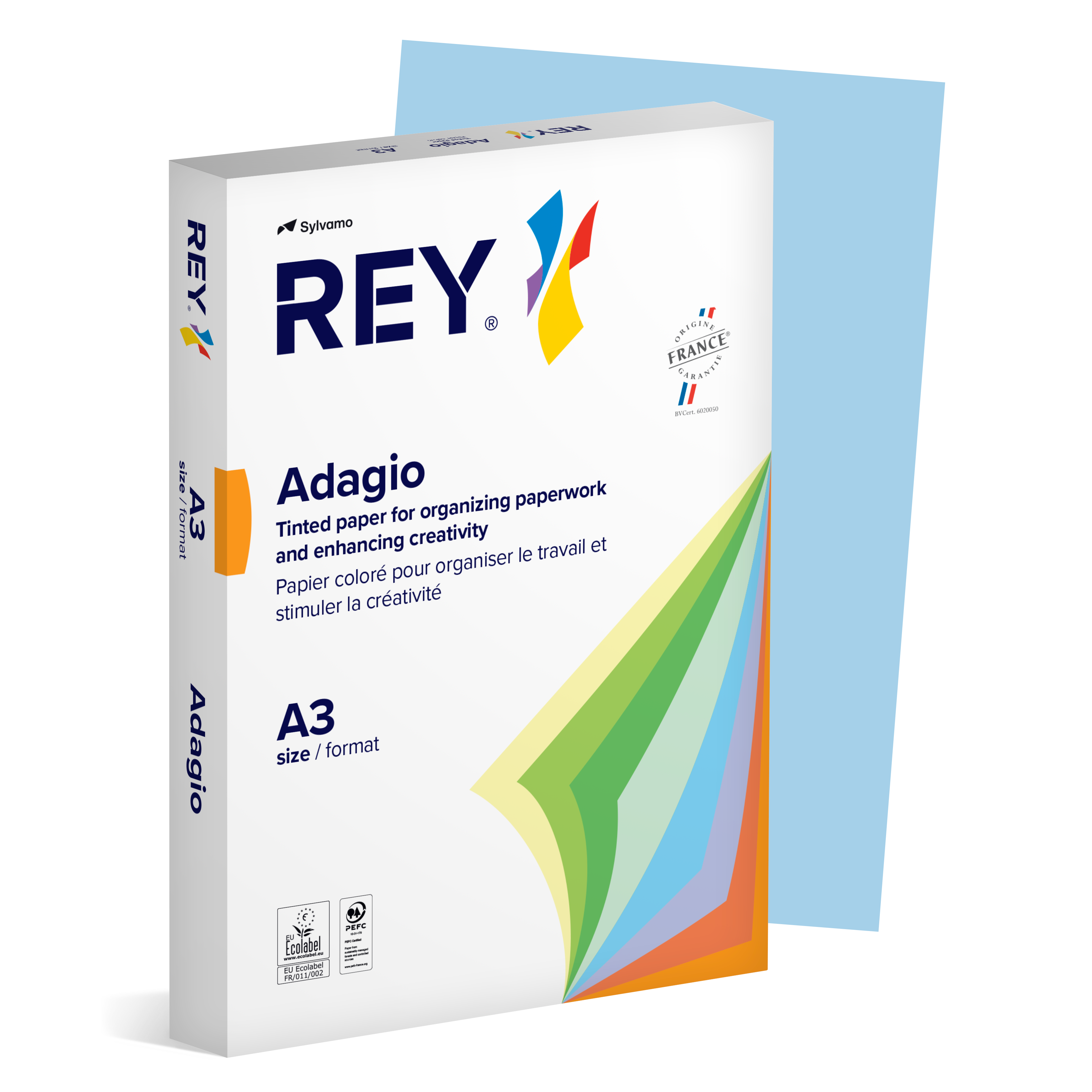 Färgat kopieringspapper Rey Adagio A3 80g 500/fp Blue