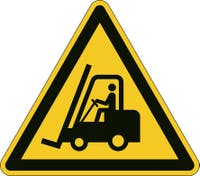 Varningsdekal "Varning för truckar"