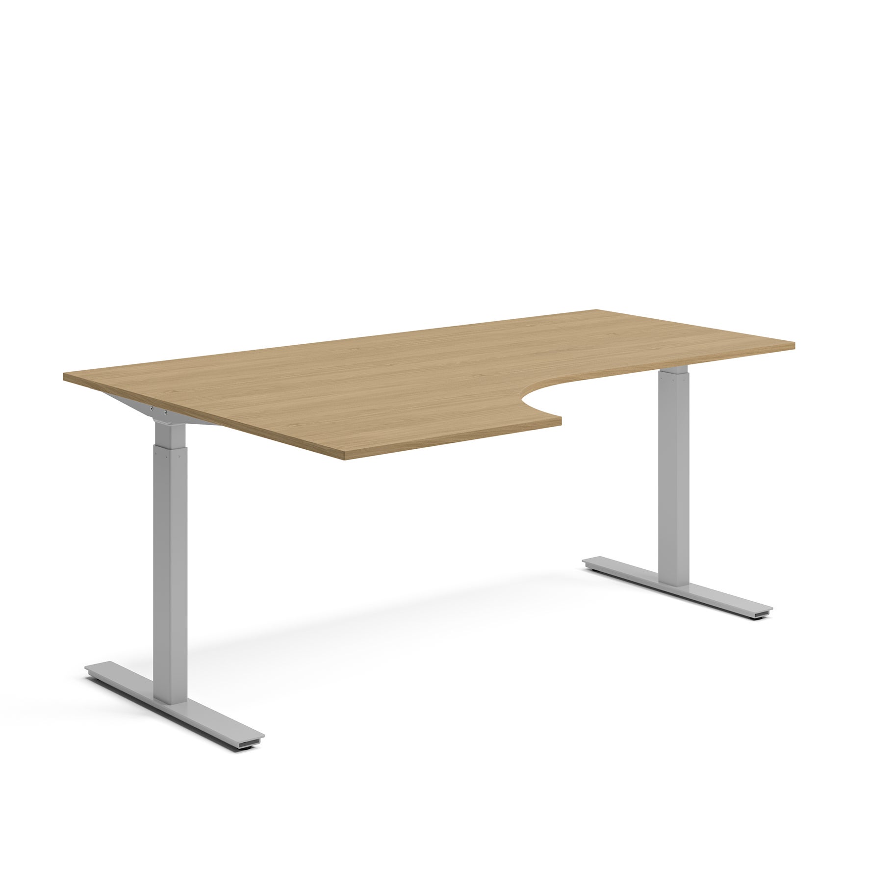 Vänstersvängt skrivbord Ergofunk Smart 800 x 1800 x 1200 x 600 mm Silver-underrede