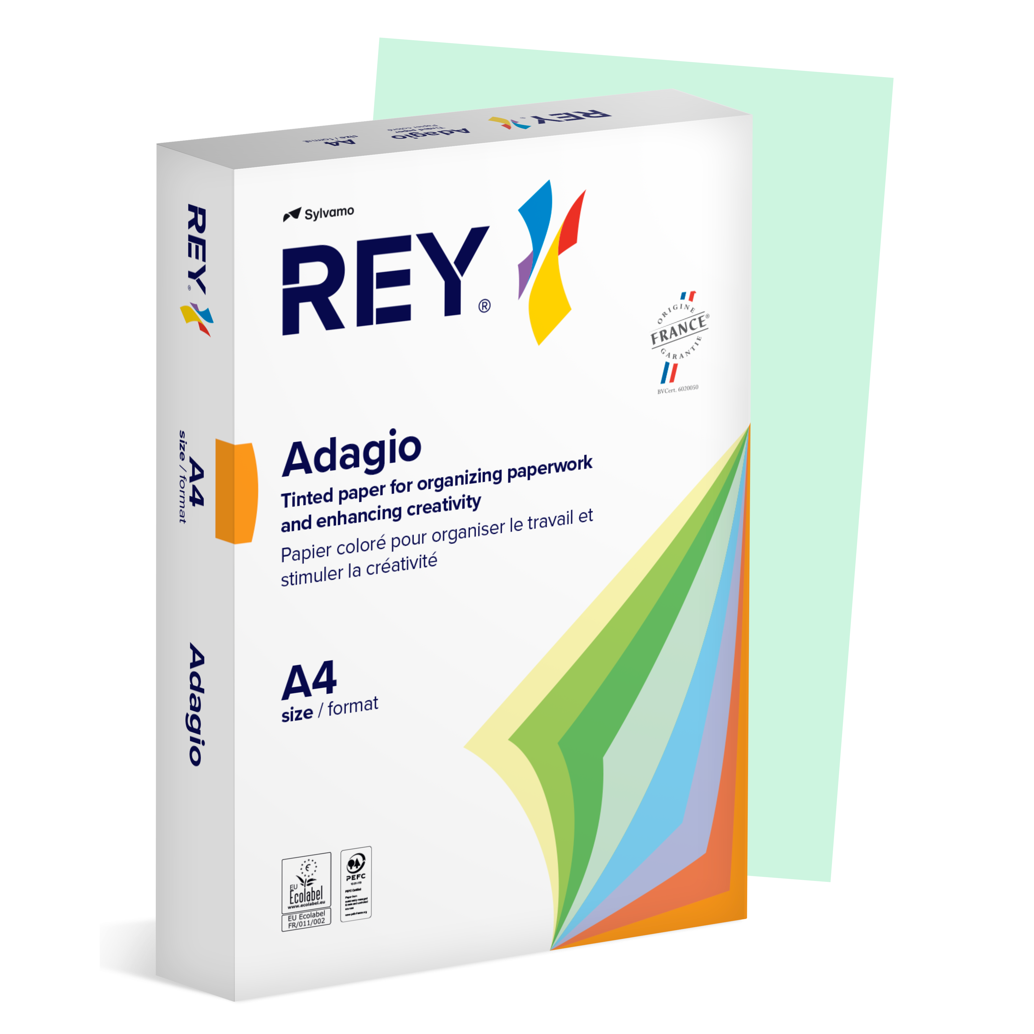 Färgat kopieringspapper Rey Adagio A4 80g 500/fp Bright Green