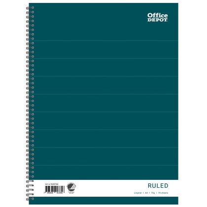 Kollegieblock A4 70blad 70g linjerat Office Depot
