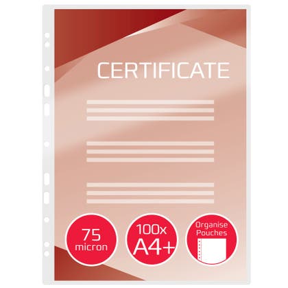 Lamineringsfickor A4 75 mikron hålade 100/fp