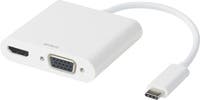 USB-C-HDMI/VGA/Ljud/USB-C 100W Deltaco Vit