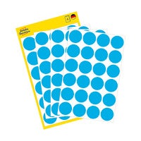 Etikett 18mm rund blå 96/fp
