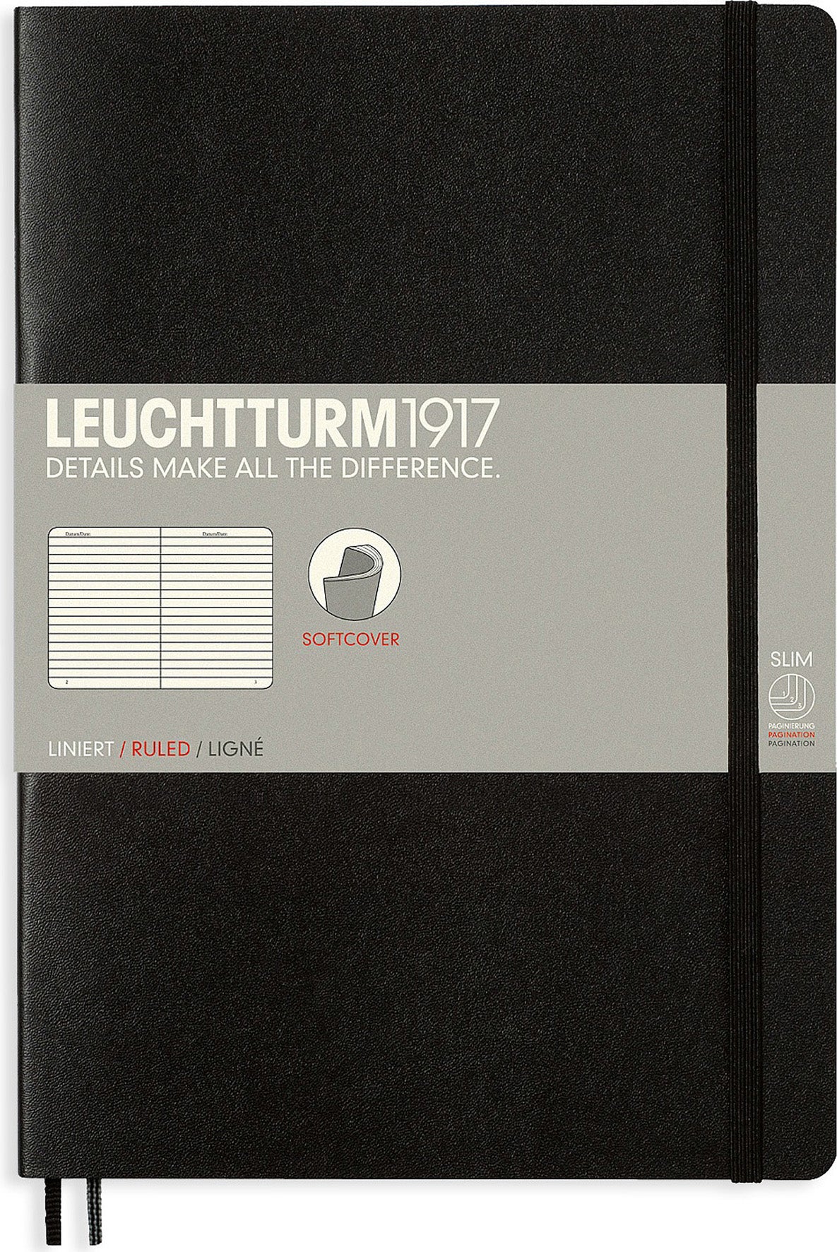 Anteckningsbok B5 soft linjerad svart