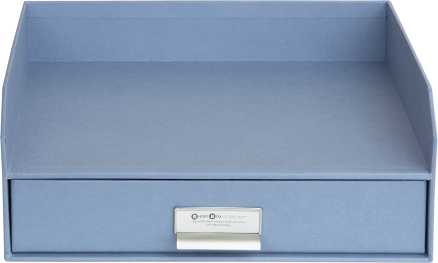 Brevkorg Walter med låda Dusty Blue Bigso