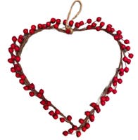 Krans hjärta röda bär 30 cm